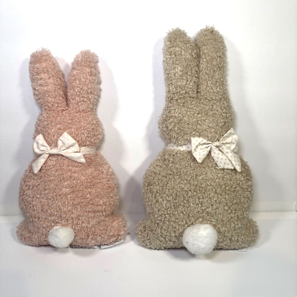 The Farmhouse by Rachel Ashwell Bunny Plush Decorative Pillows Pink Cream Easter